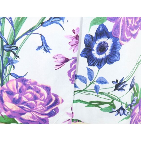 TALBOTS Purple Floral Sateen Botanical Gardens Sheath Dress Size 12 Cotton - Picture 8 of 10